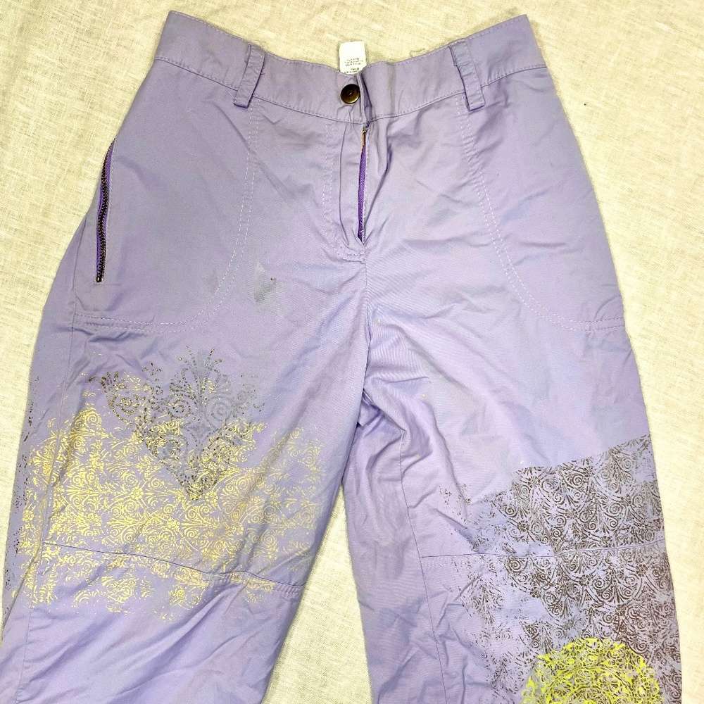 Tina Neumann - SO COOL - Printed Scrunchy Summer Pants - Purple - Sz 0/2 (tall)